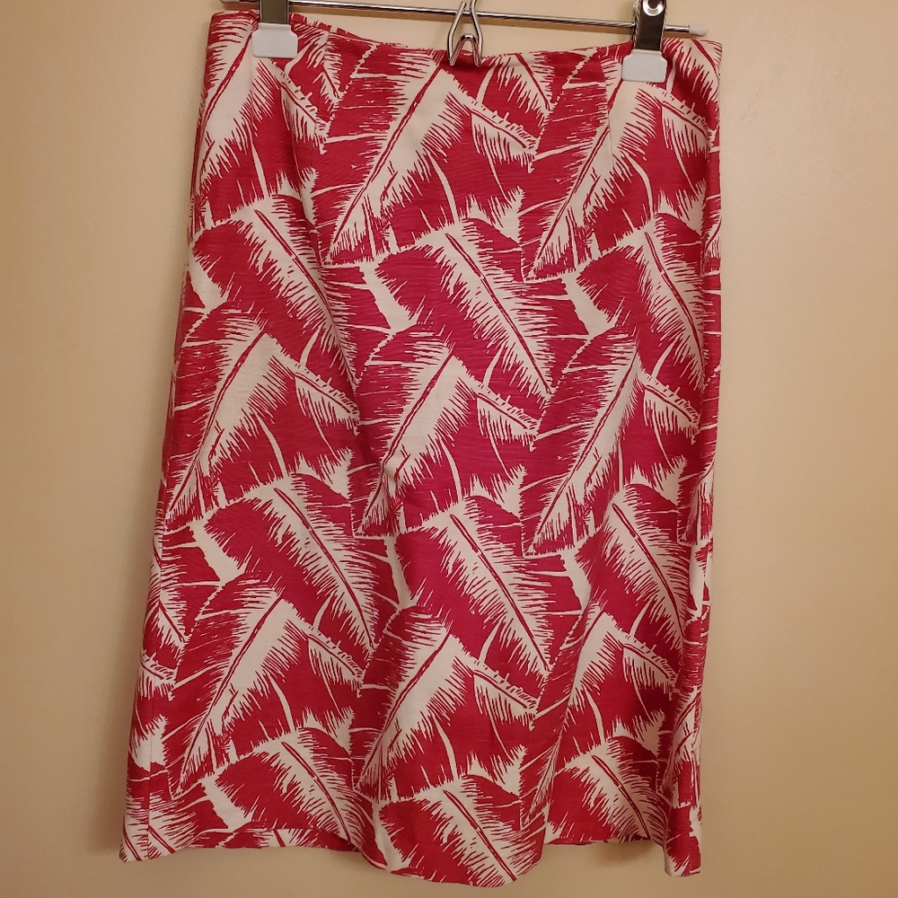 J. CREW red & white a-line skirt SIZE 0